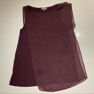 Chestnut colour flowy tank top